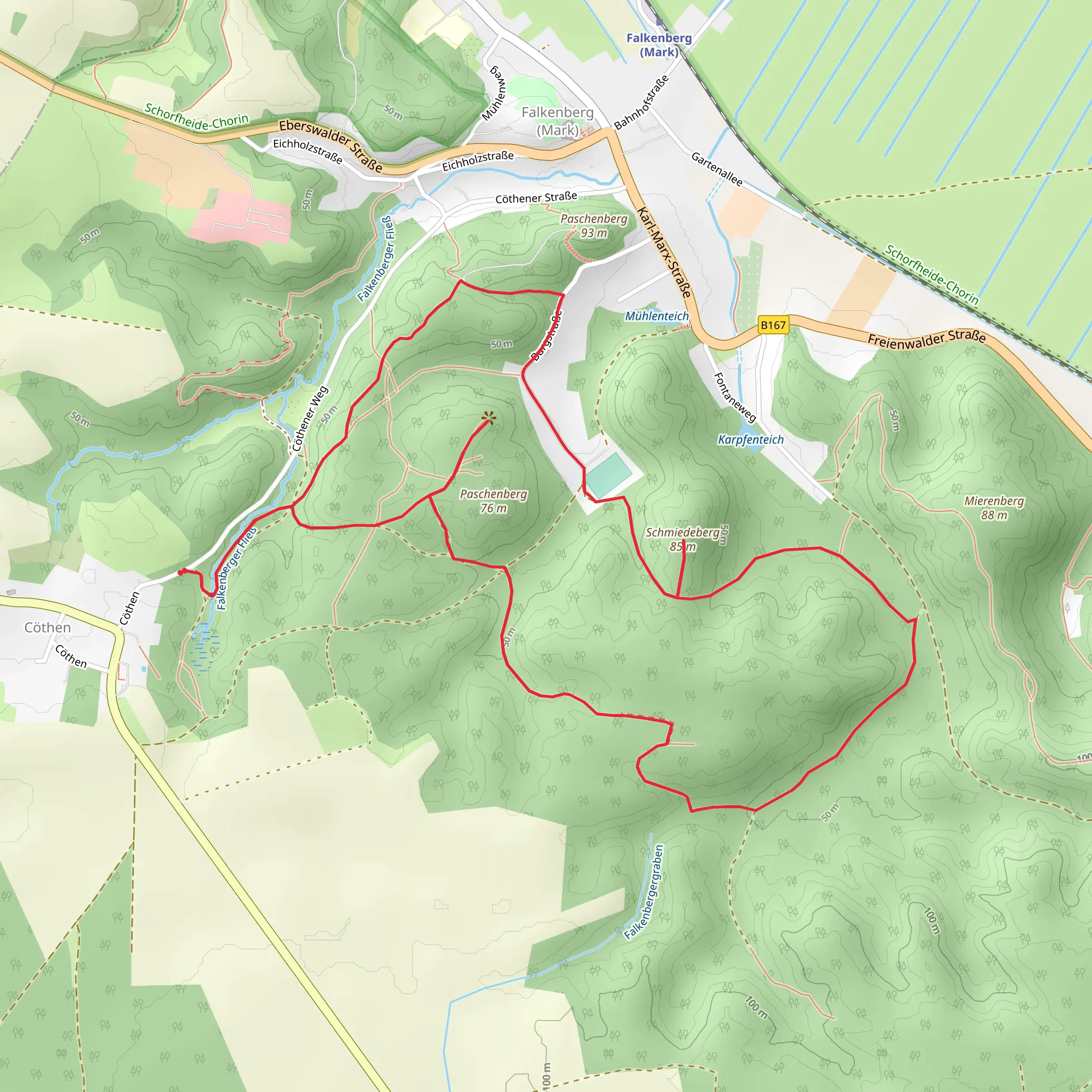 Schmiedeberg and Froschmaul Loop mobile static map