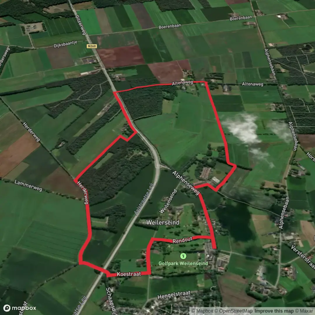 An image depicting the trail Ommetje Leemkuilen Loop and its surrounding area.