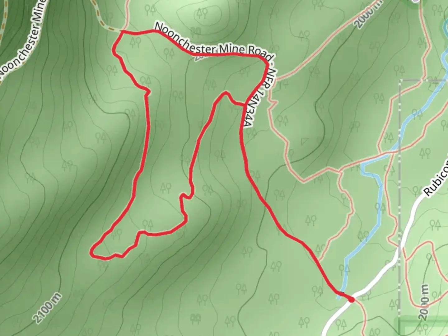 An image depicting the trail Pine Marten Loop and its surrounding area.