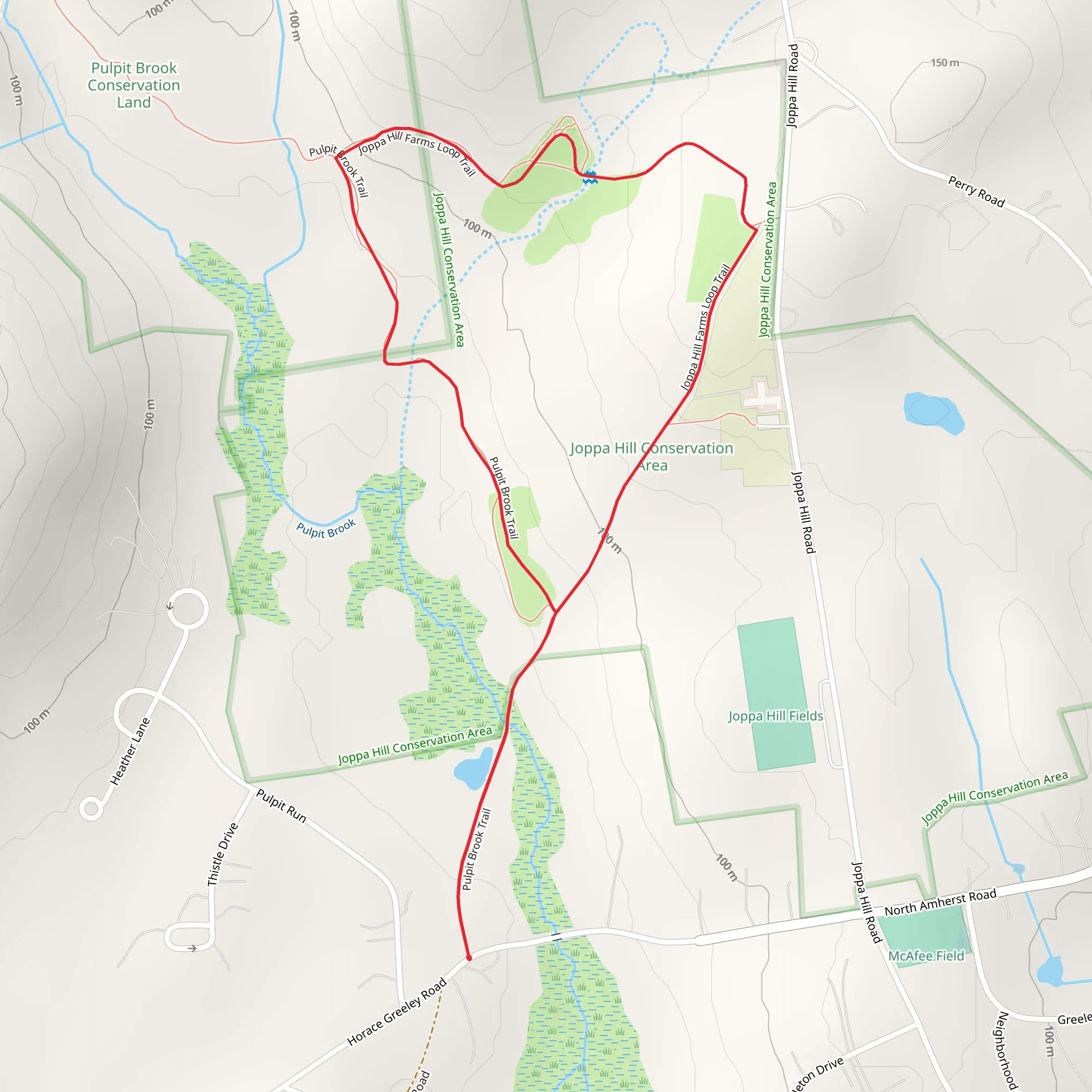 Joppa Hill Farms Trail and Pulpit Brook Trail Loop mobile static map