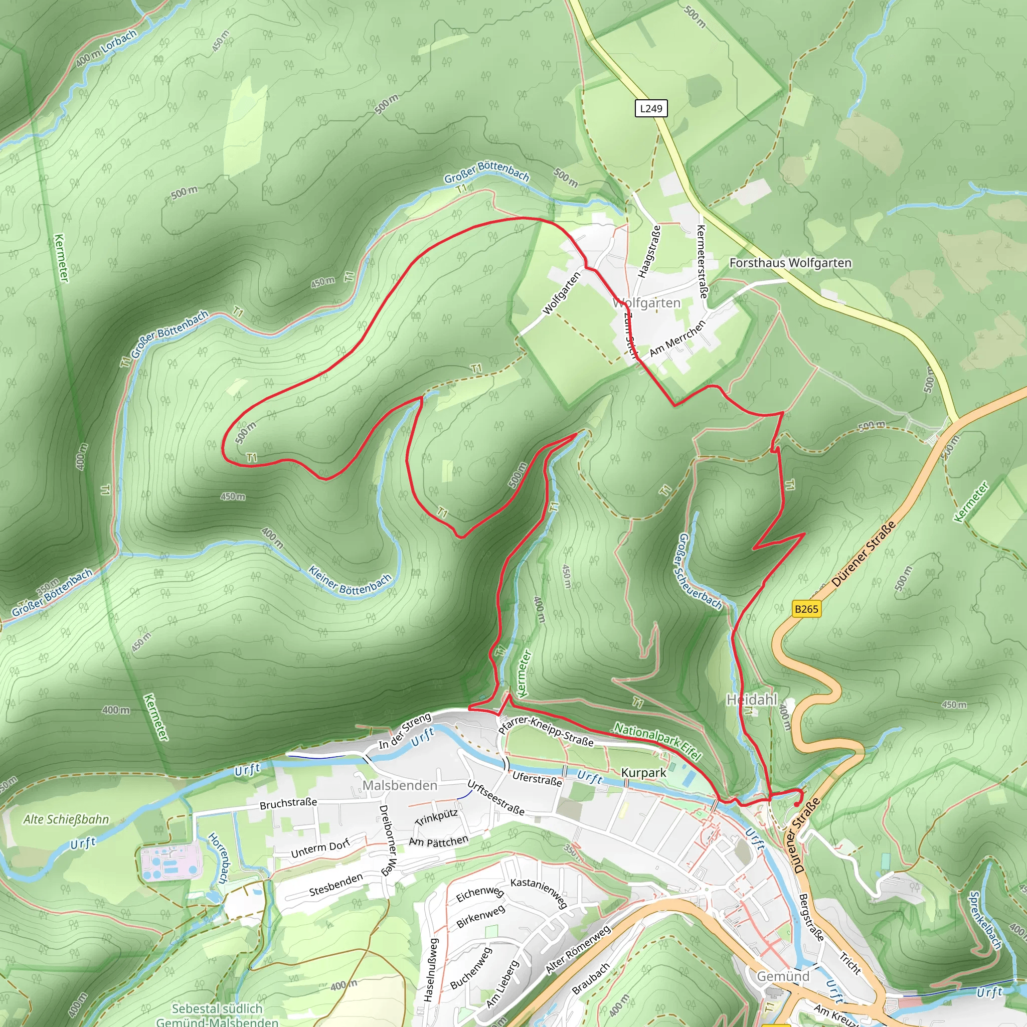 Gemünd to Wolfgarten Loop mobile static map