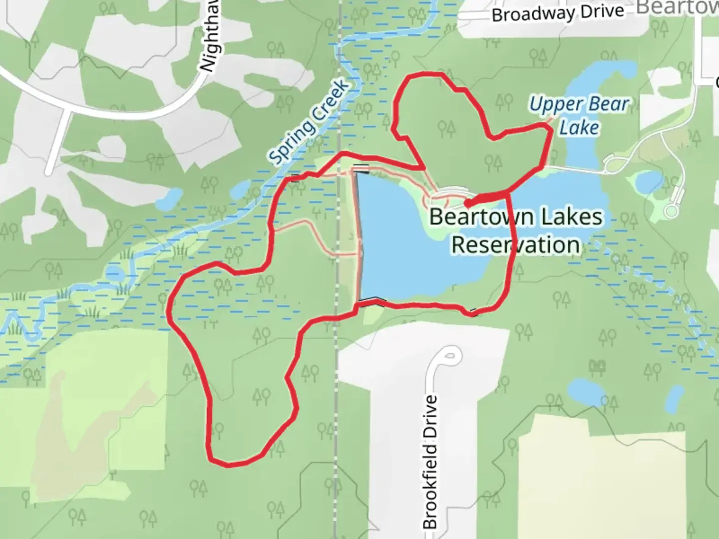 An image depicting the trail Whitetail Trail and Lower Bear Lake Loop and its surrounding area.