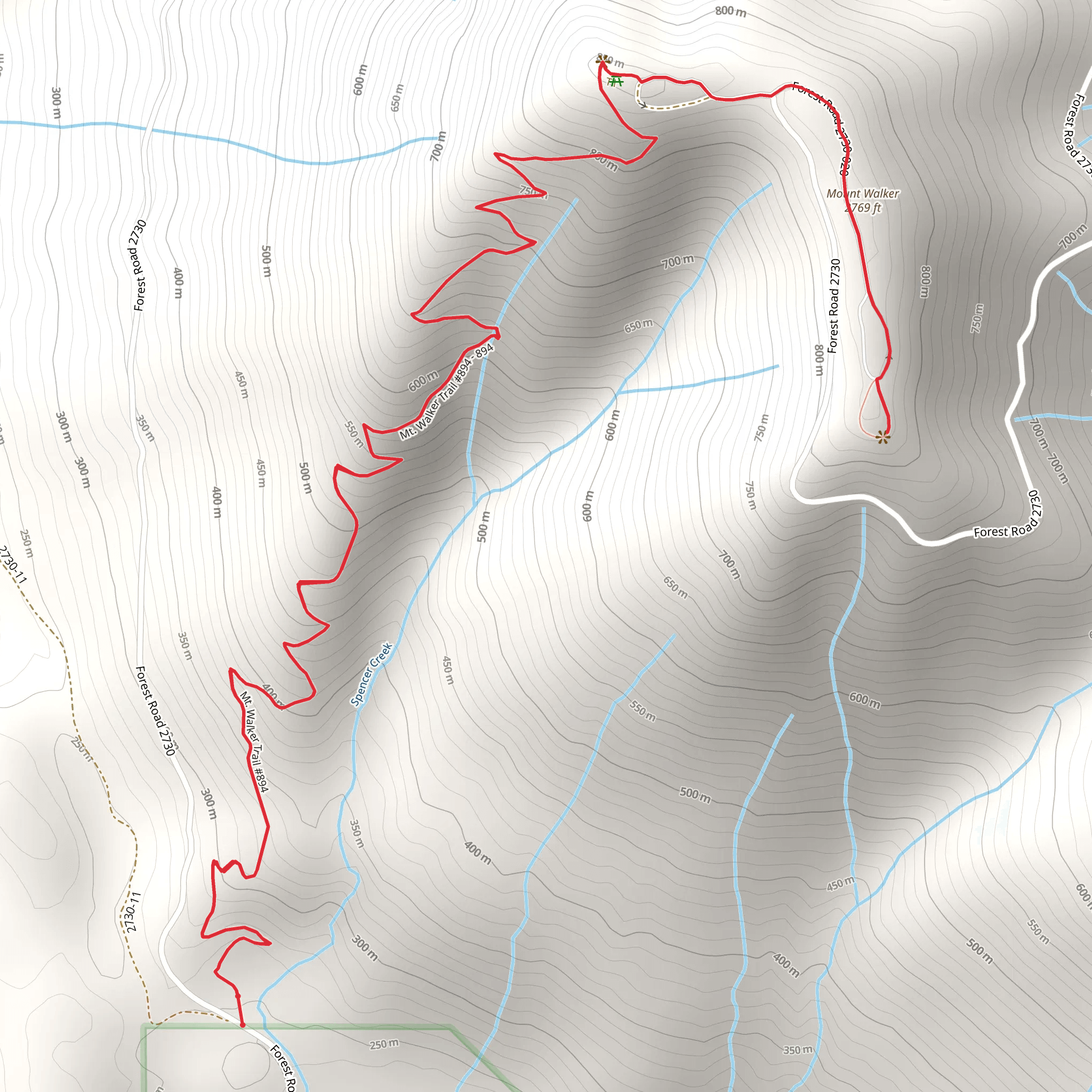 Mount Walker Out and Back mobile static map