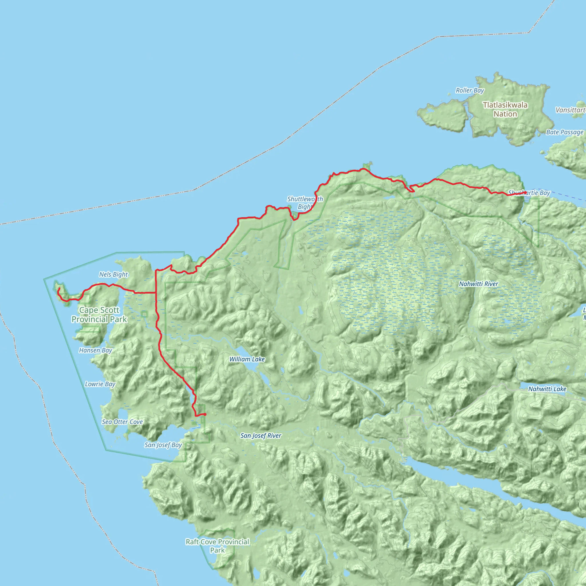 North Coast Trail mobile static map