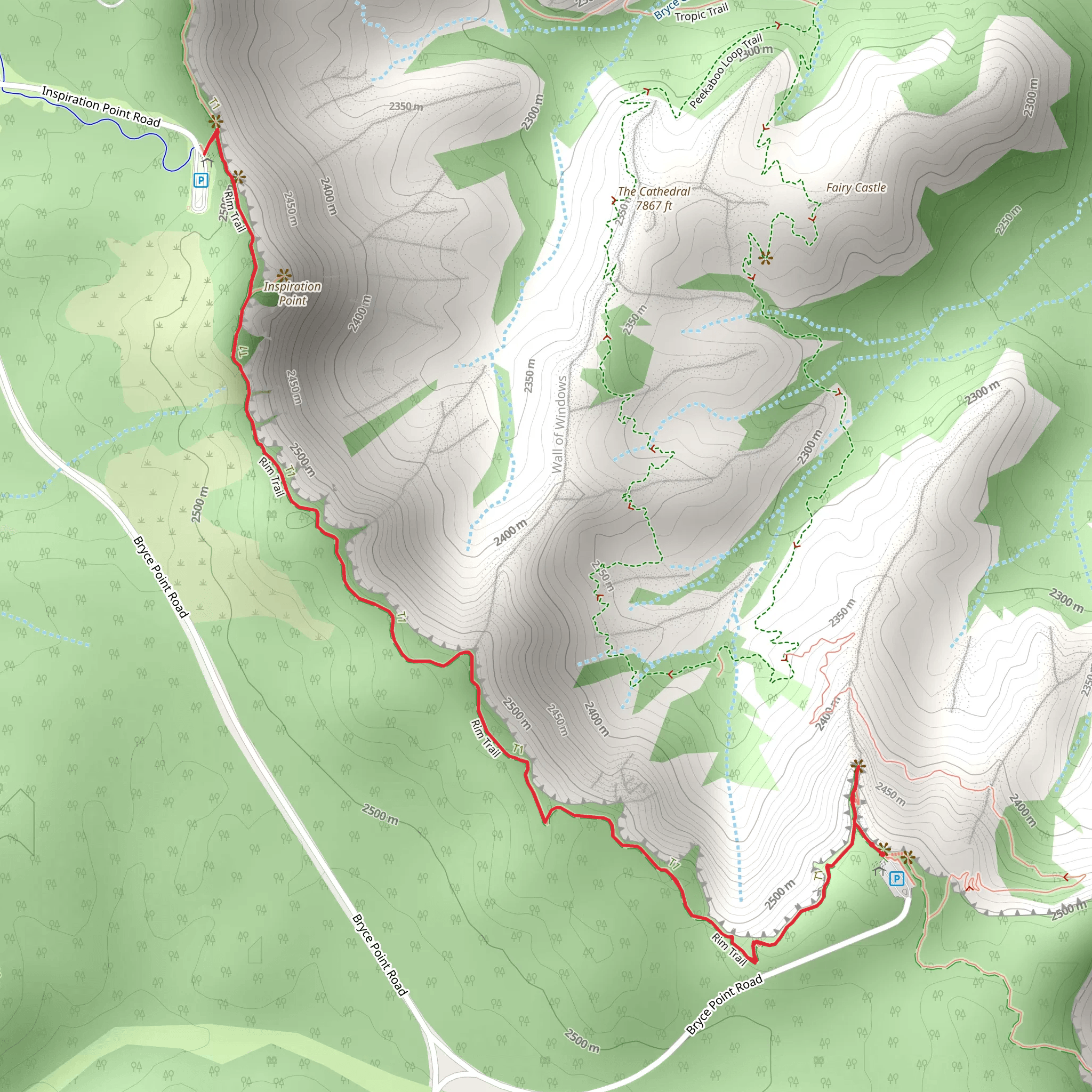 Rim Trail from Inspiration Point Road mobile static map