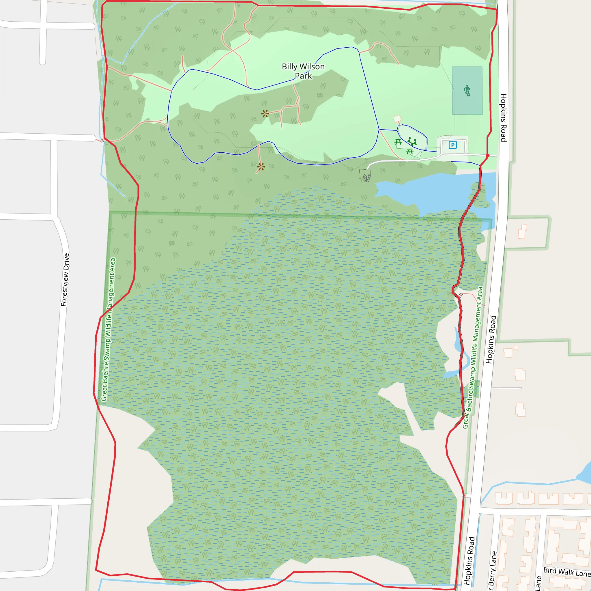 Billy Wilson Park Loop mobile static map