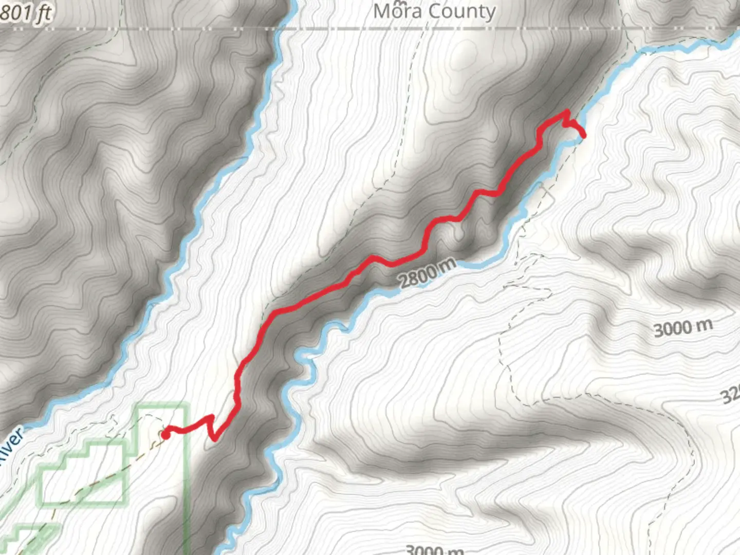 An image depicting the trail Hamilton Mesa and Rociada Trail and its surrounding area.