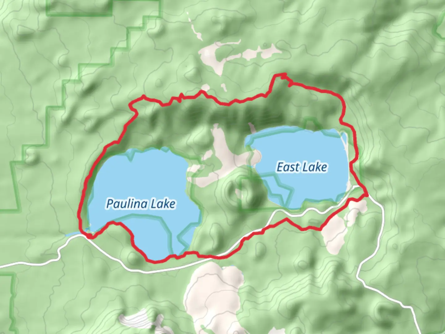 An image depicting the trail Paulina and East Lake Loop and its surrounding area.