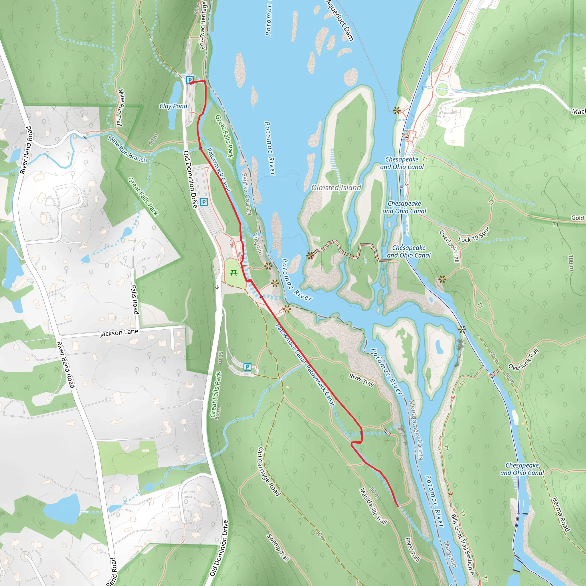 Patowmack Canal Trail mobile static map