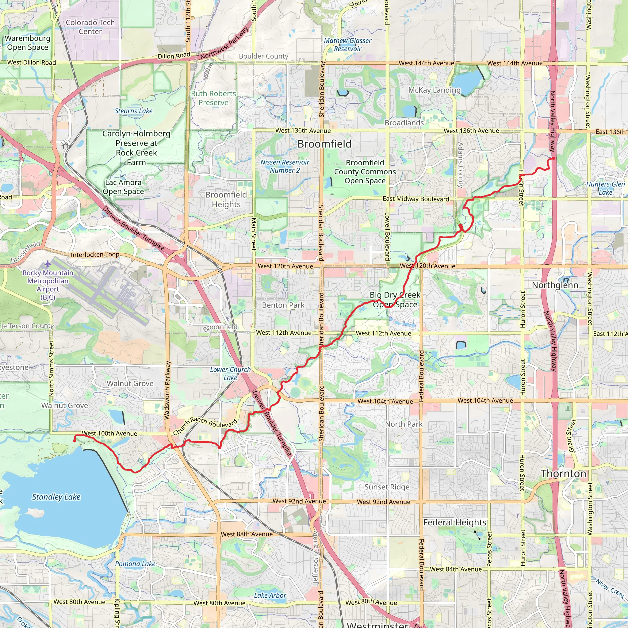 Big Dry Creek Trail mobile static map