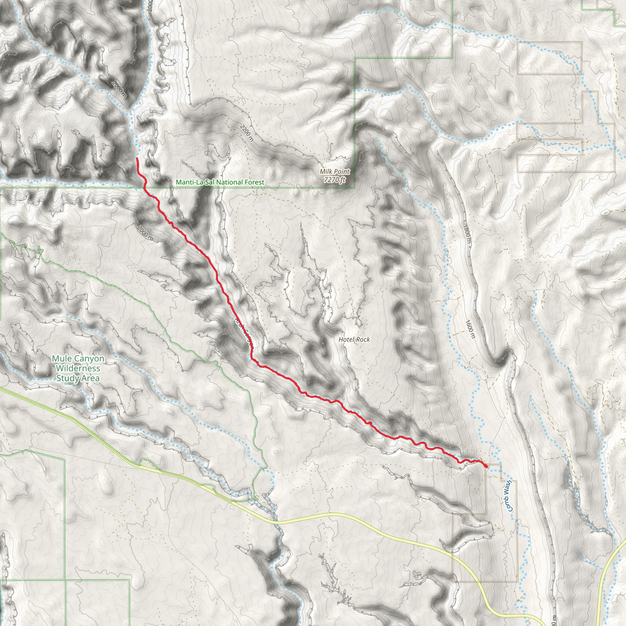 Arch Canyon Trail mobile static map