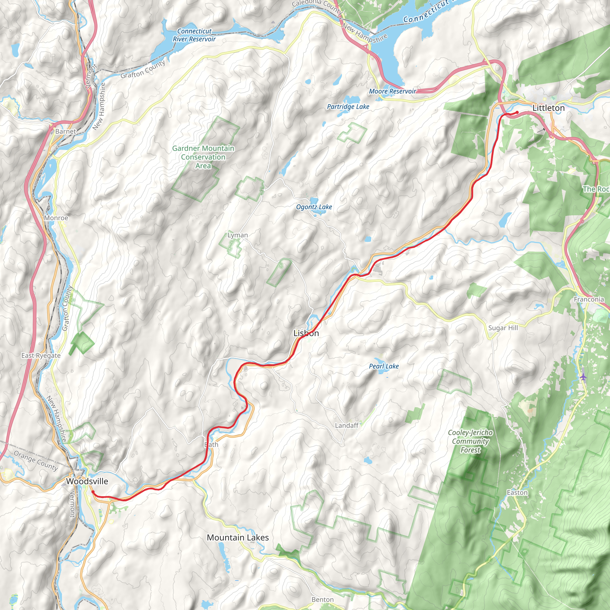 Ammonoosuc Rail Trail mobile static map