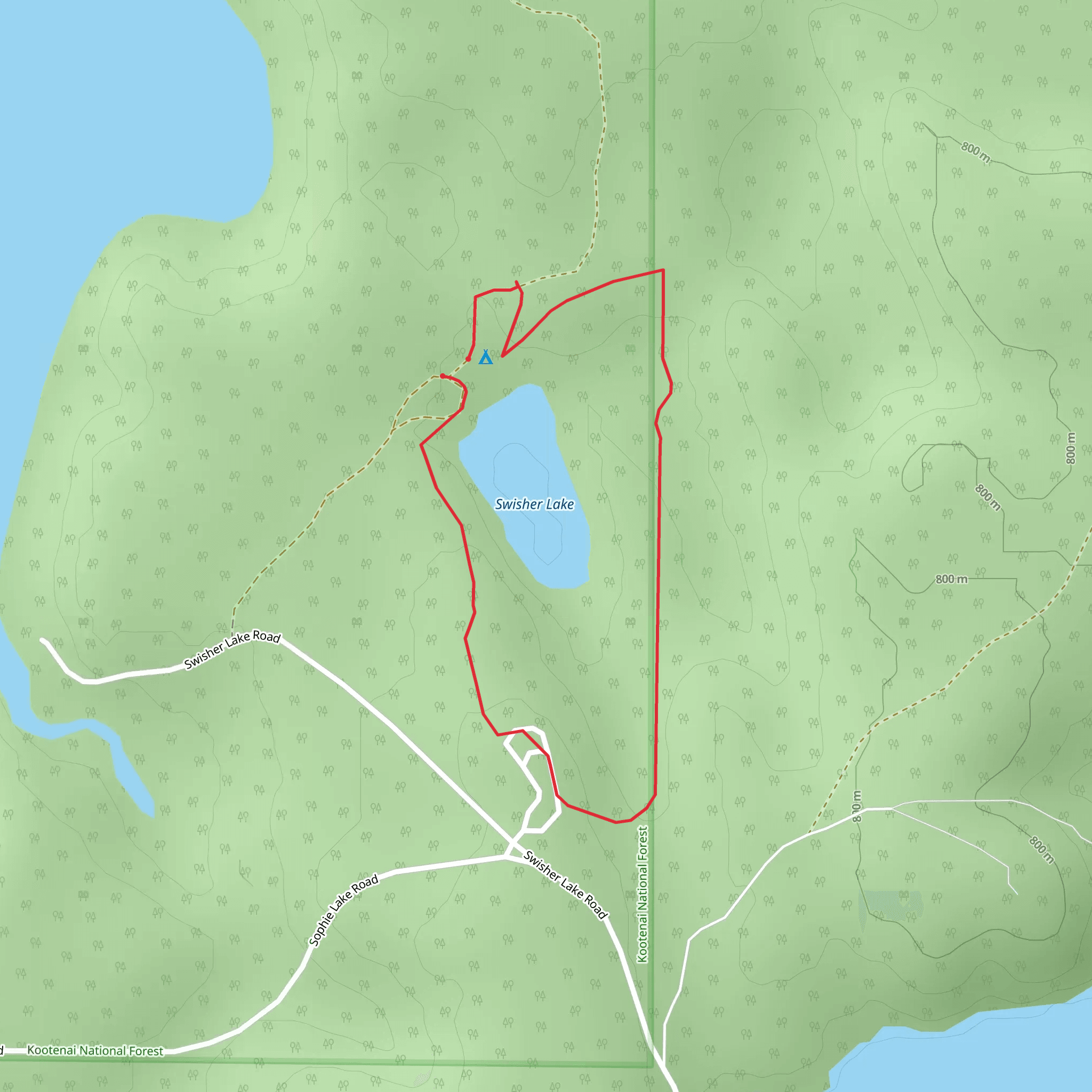 Swisher Lake Trail mobile static map
