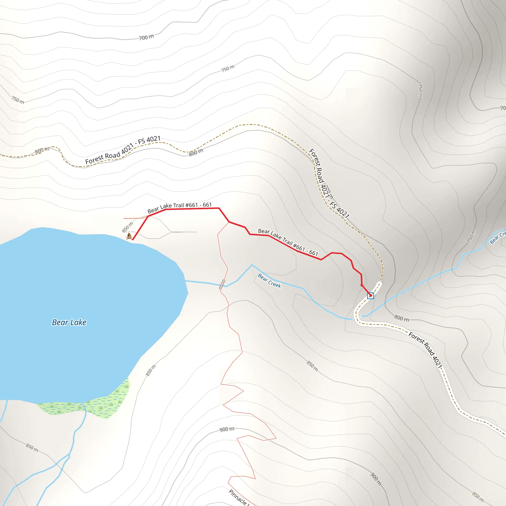 Bear Lake Trail mobile static map