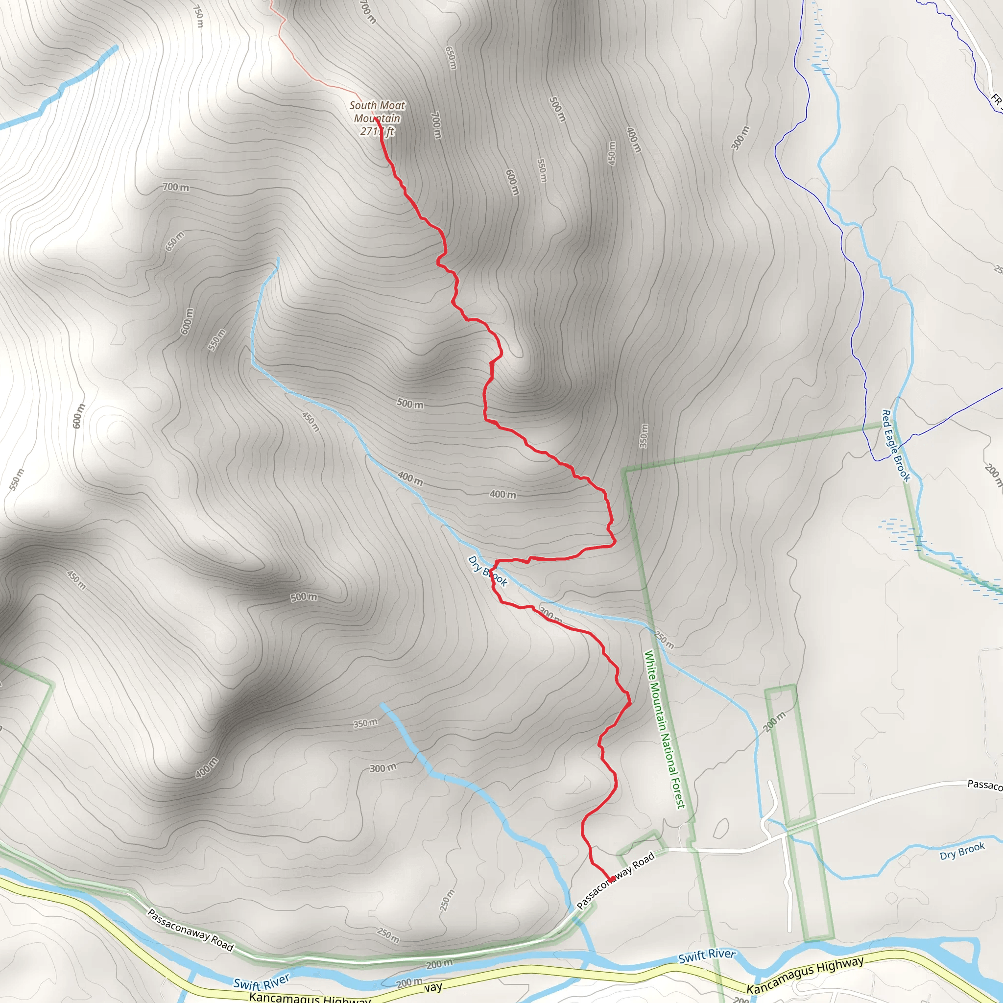 South Moat Mountain from Passaconaway Road mobile static map