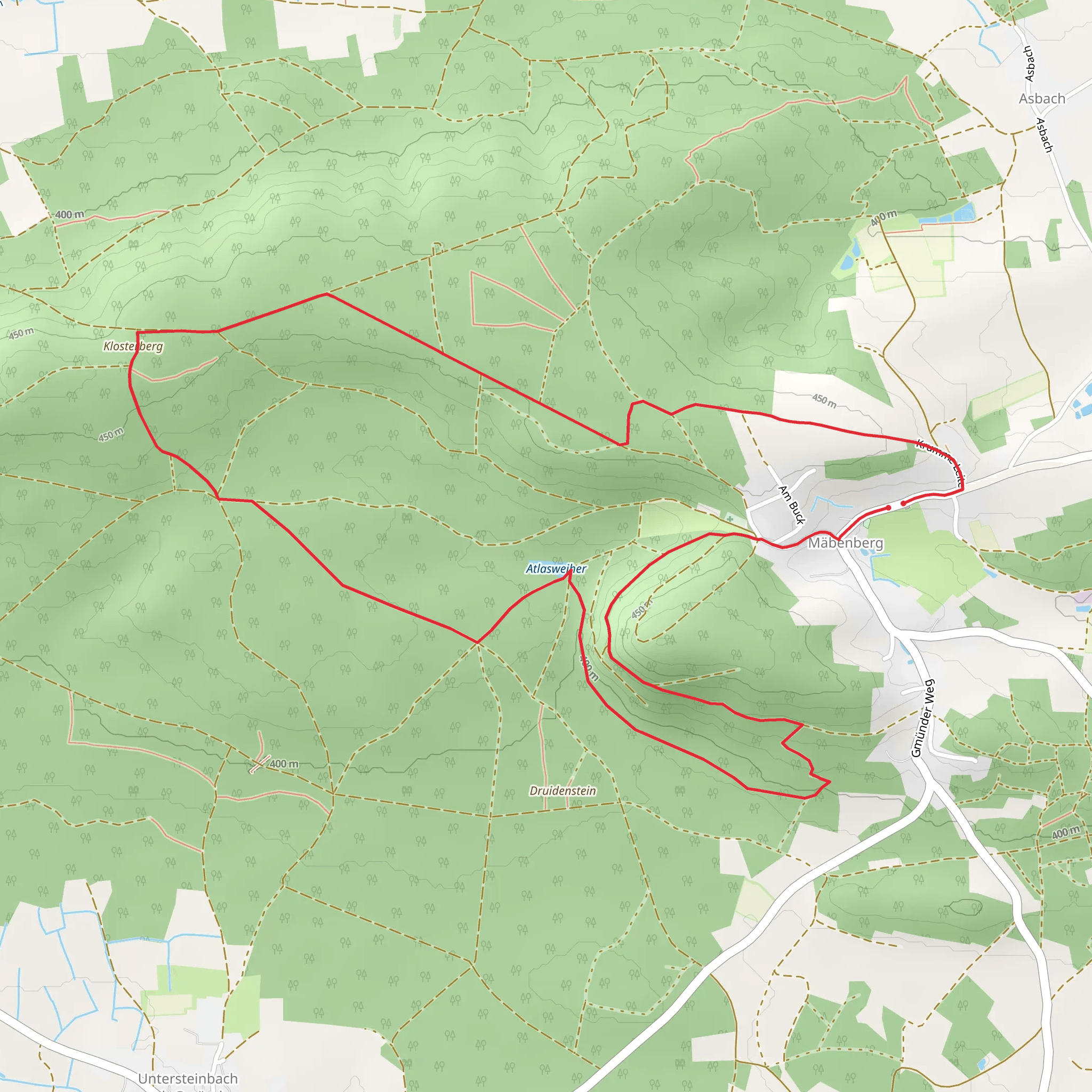 Atlasweiher via Rundwanderweg Abenberg mobile static map