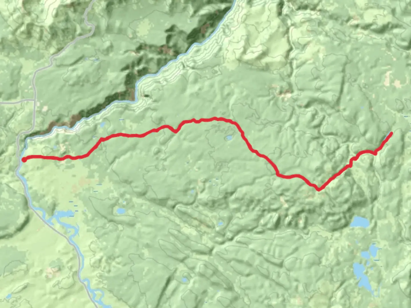 An image depicting the trail Wapiti Lake Trail and its surrounding area.