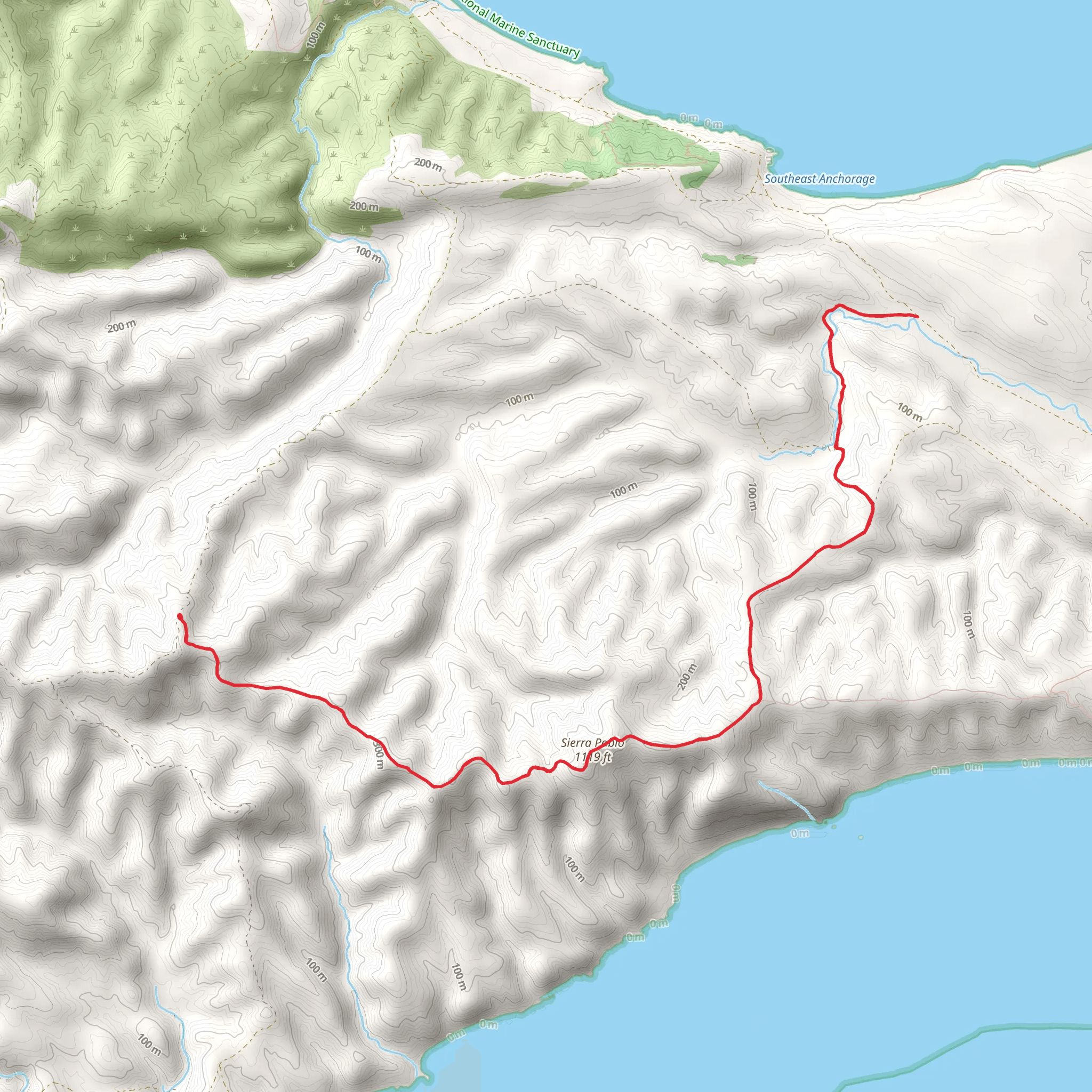 Old Ranch Connector Trail via Sierra Pablo Peak mobile static map