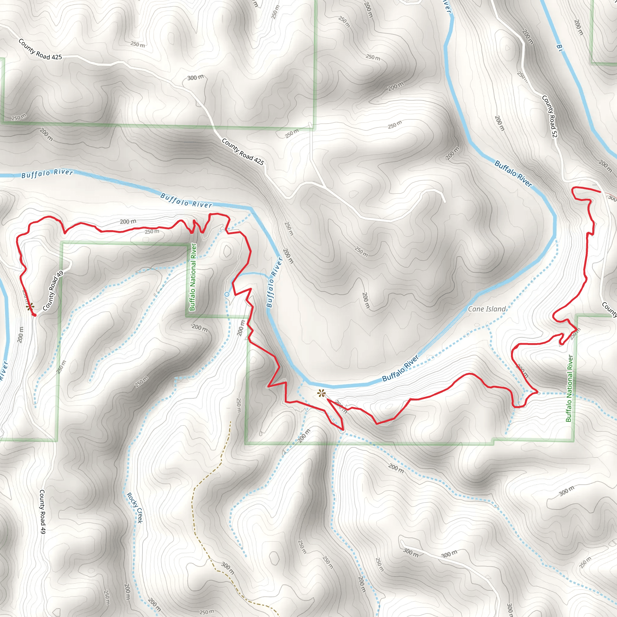 Buffalo River Trail mobile static map
