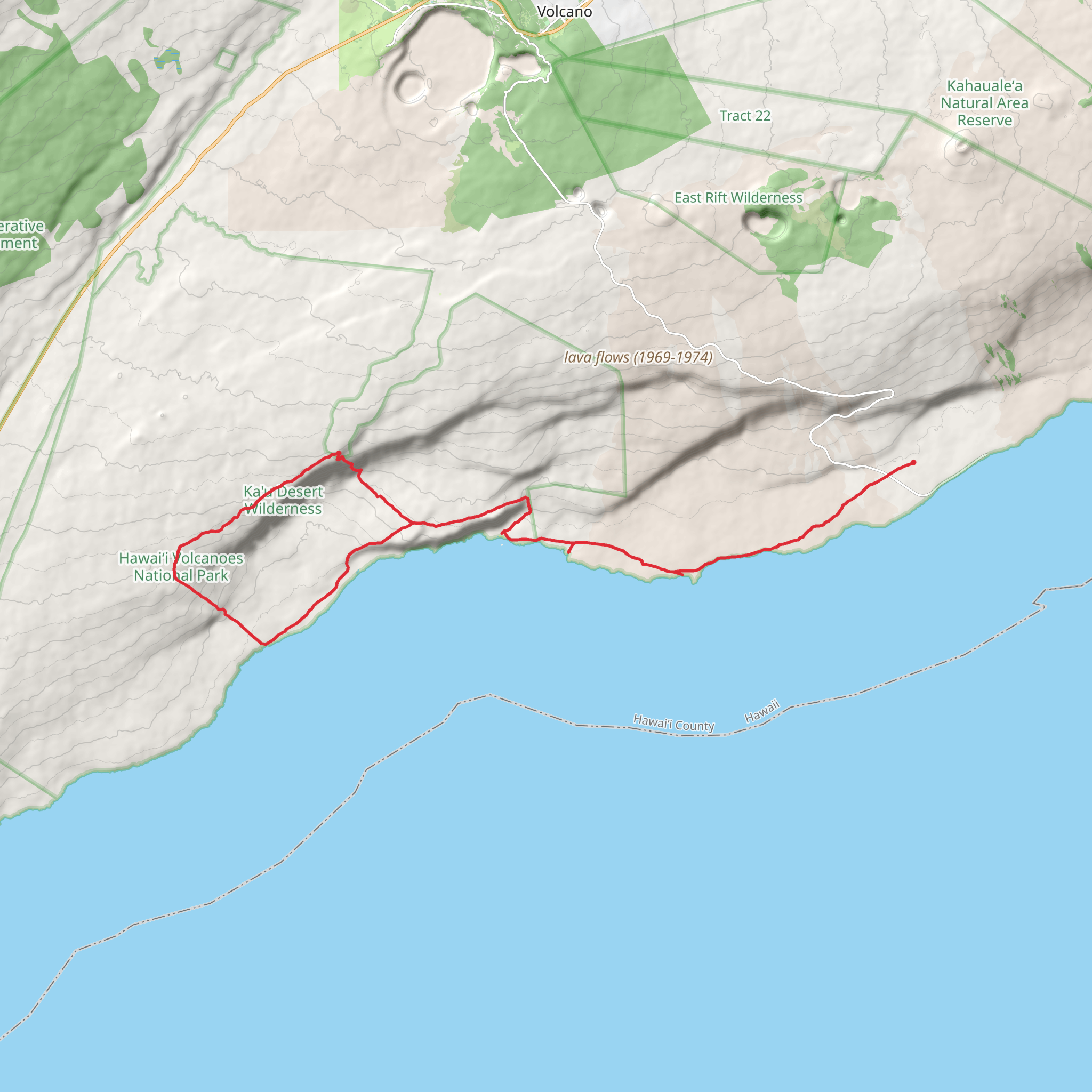 Halape Trail mobile static map