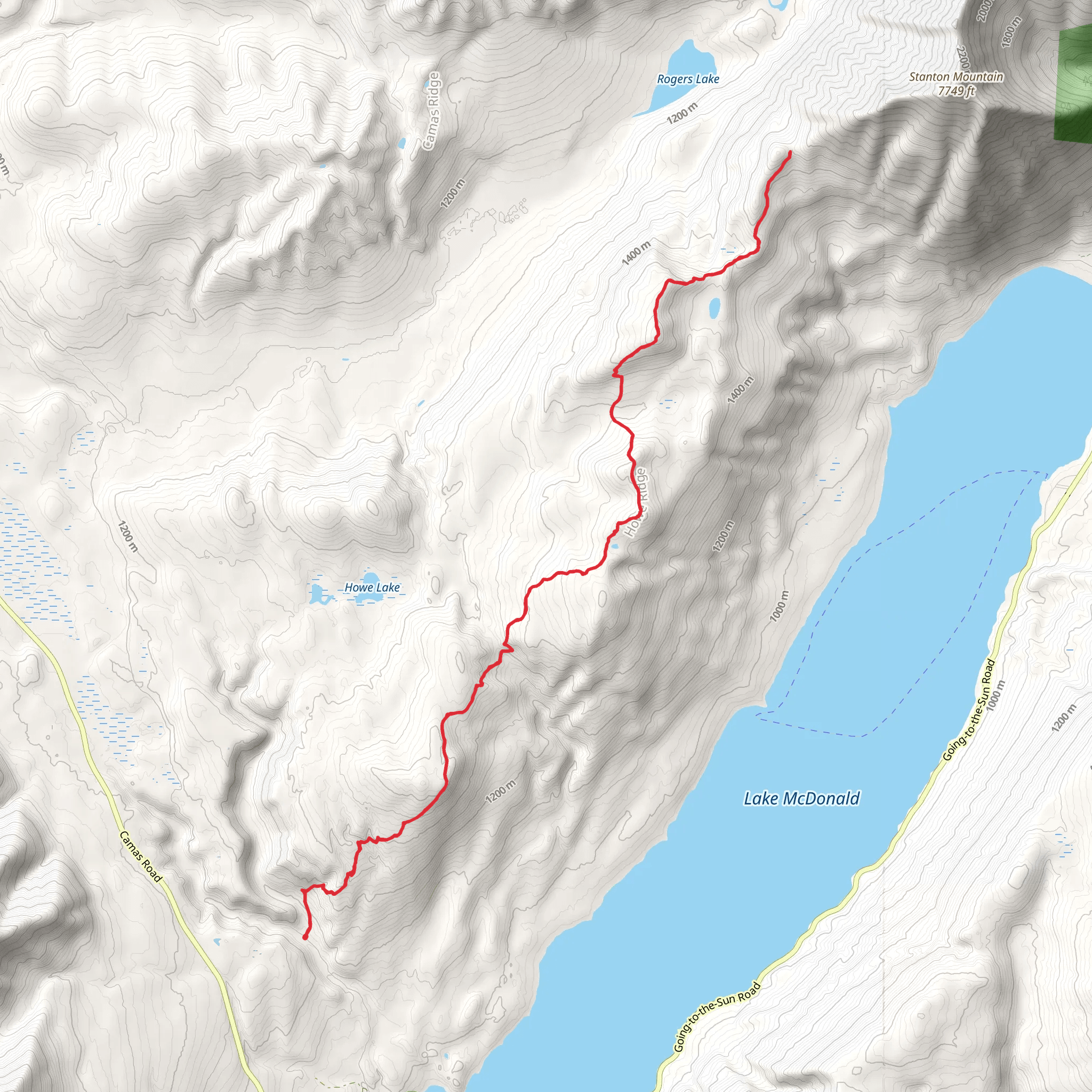 Howe Ridge Trail mobile static map