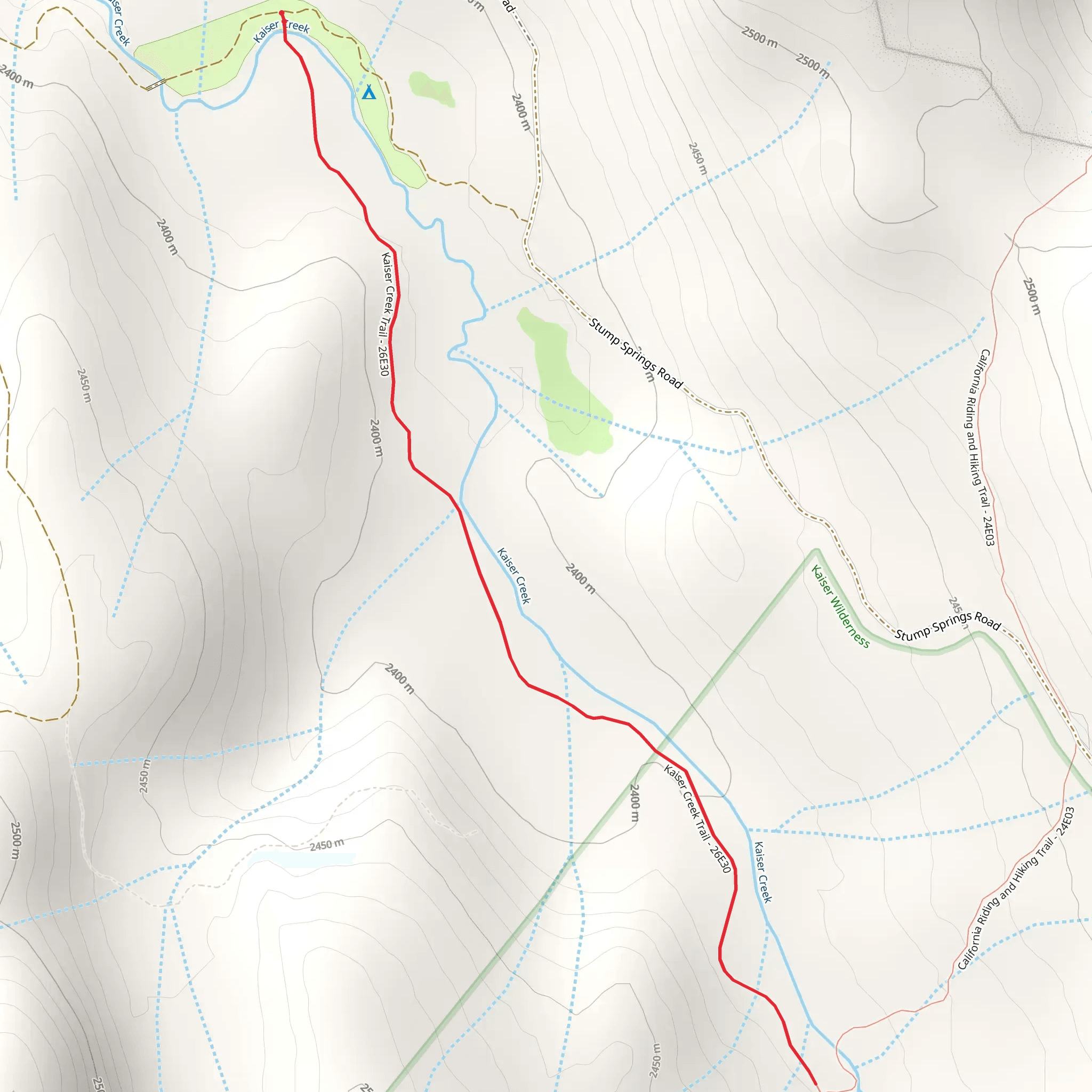 Kaiser Creek Trail mobile static map