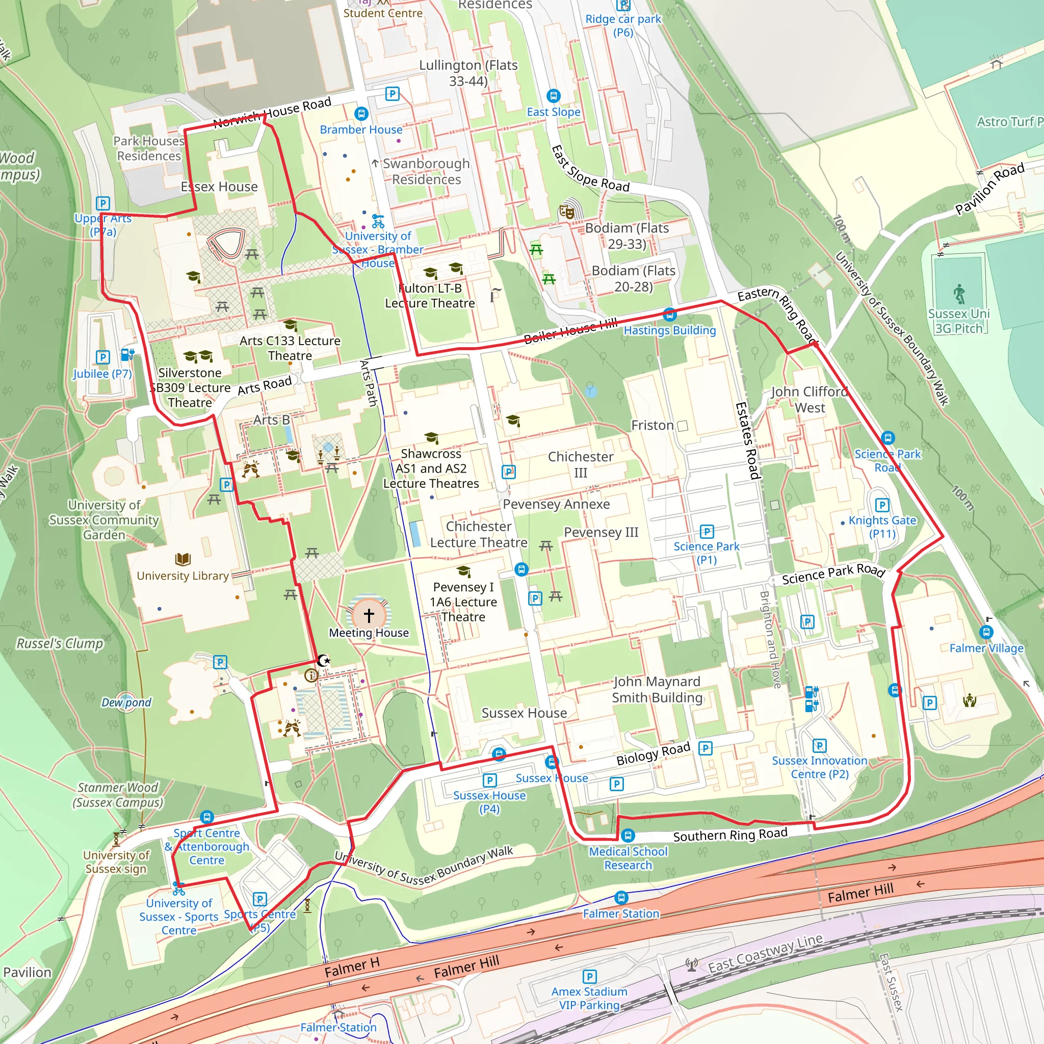 University of Sussex Loop mobile static map