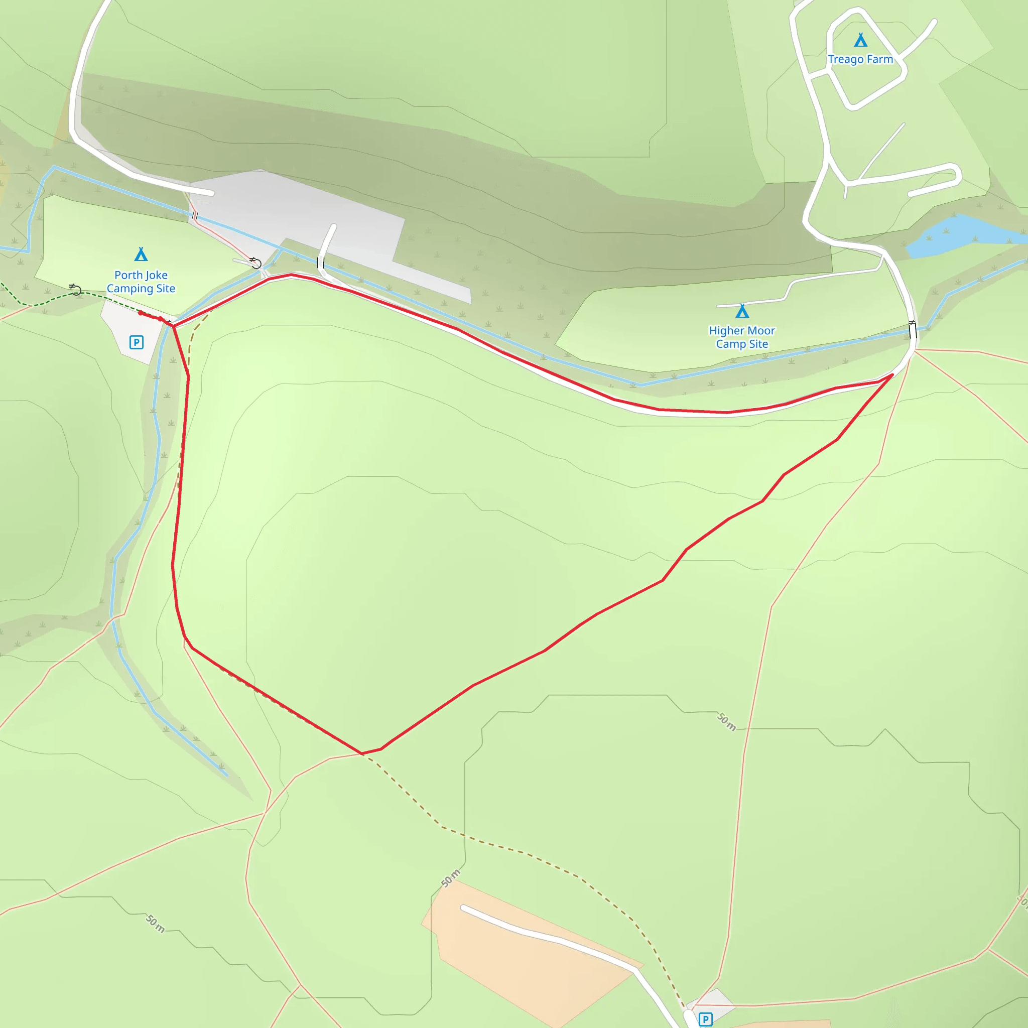 Cubert Common Walk mobile static map