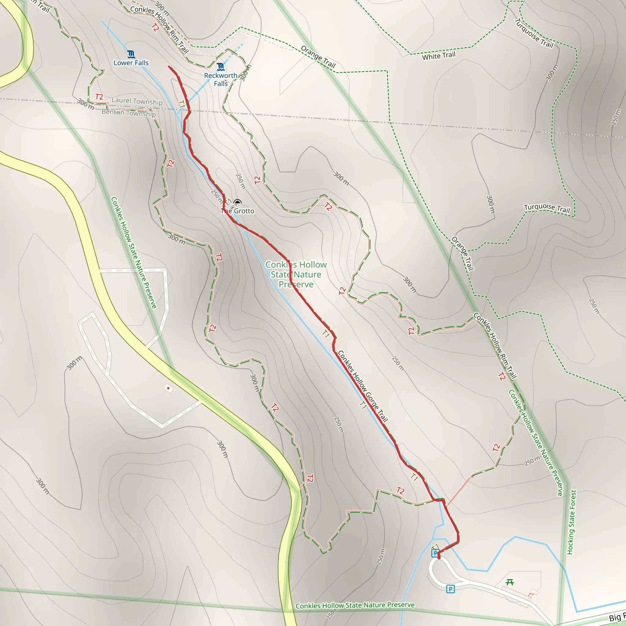 Conkles Hollow Gorge Trail mobile static map