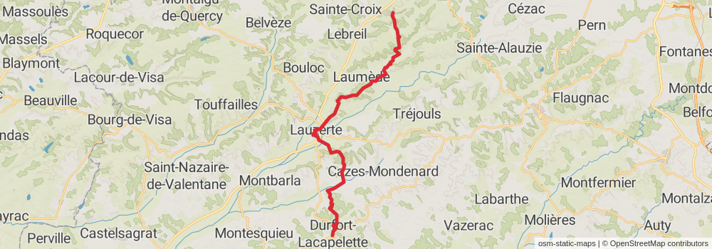 Camino Strasbourg-Saint Jean Pied de Port via Le Puy stage 66 Map