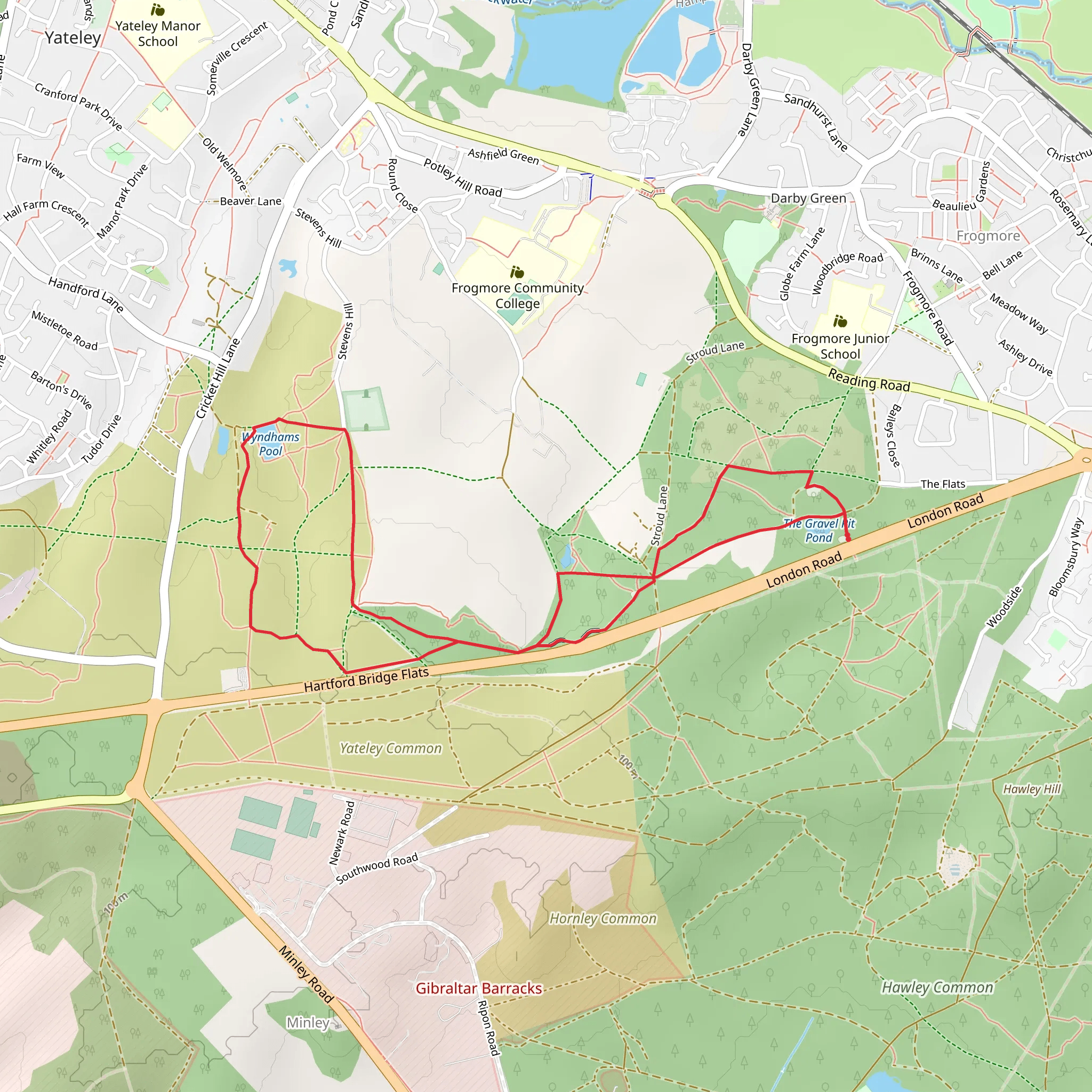 The Great Gravel Pit Pond to Wyndhams Pool Loop mobile static map