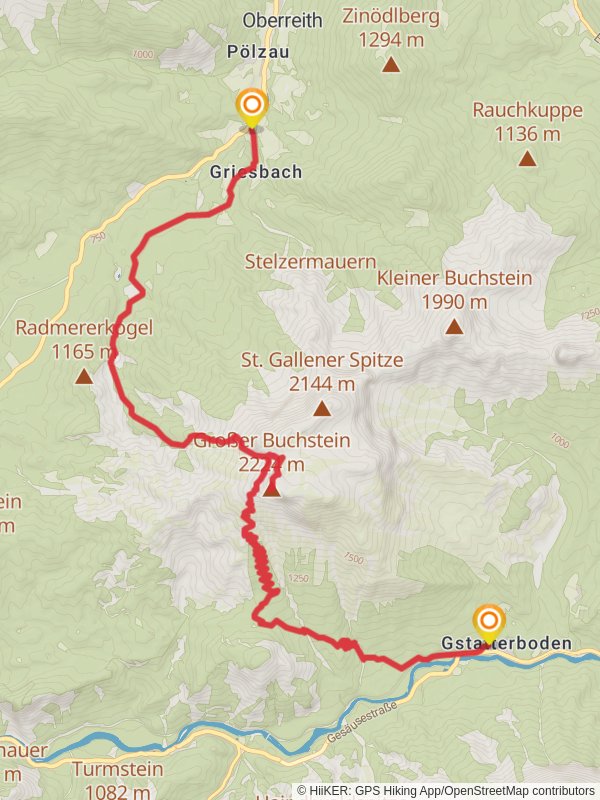 Großer Buchstein Crossing mobile static map