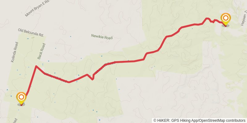 Mawson Trail stage 14 Map