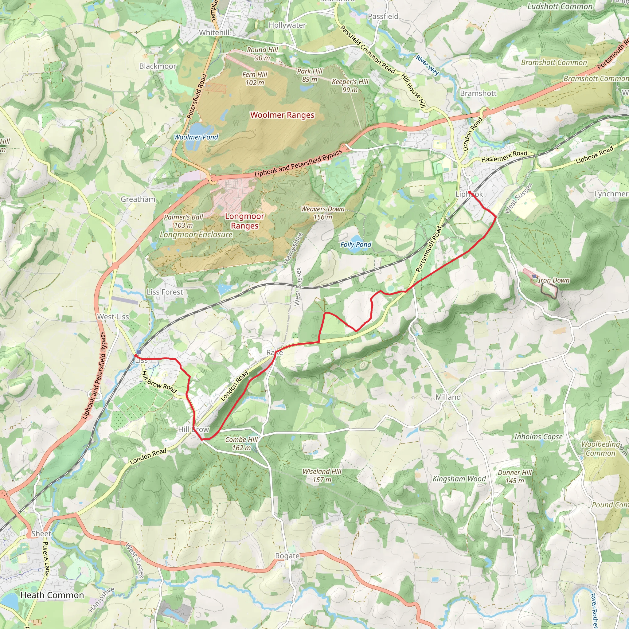Liphook to Liss mobile static map