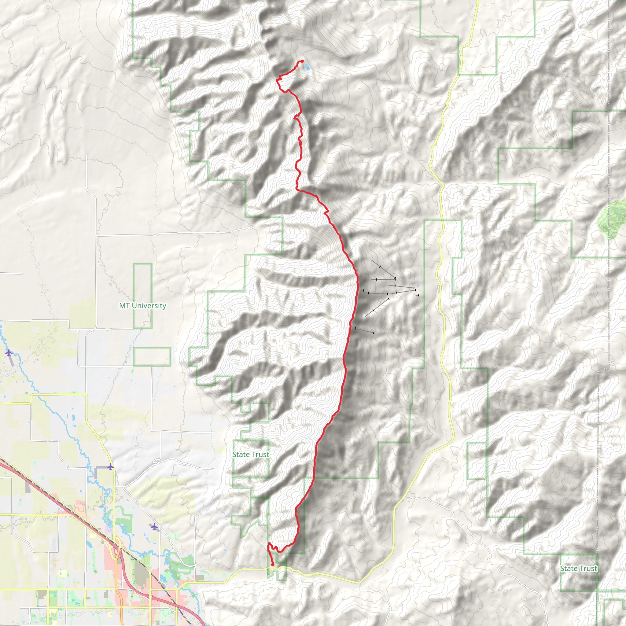 Bridger Ridge Trail mobile static map