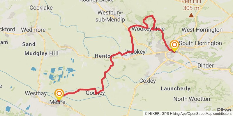 Minehead to Bath Abbey in Somerset stage 8 Map