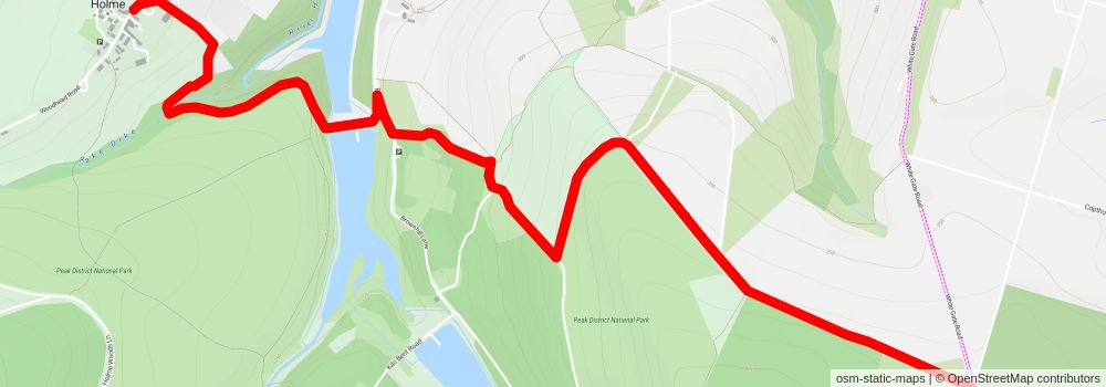Holme - Digley Reservoir - Black Hill - Holme Moss and Ramsden Clough stage 2 Map