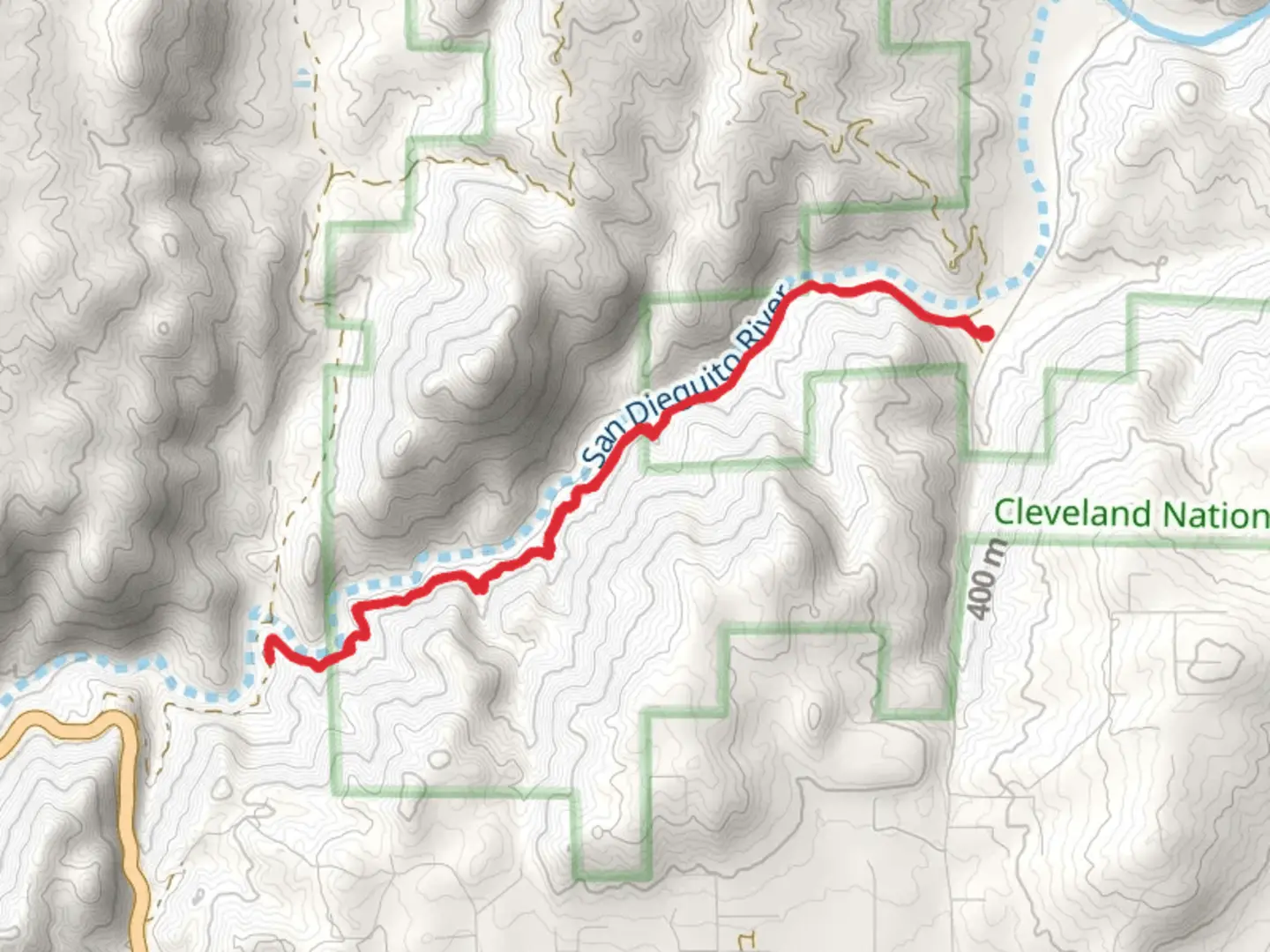 An image depicting the trail Lower Santa Ysabel Road - San Dieguito River and its surrounding area.