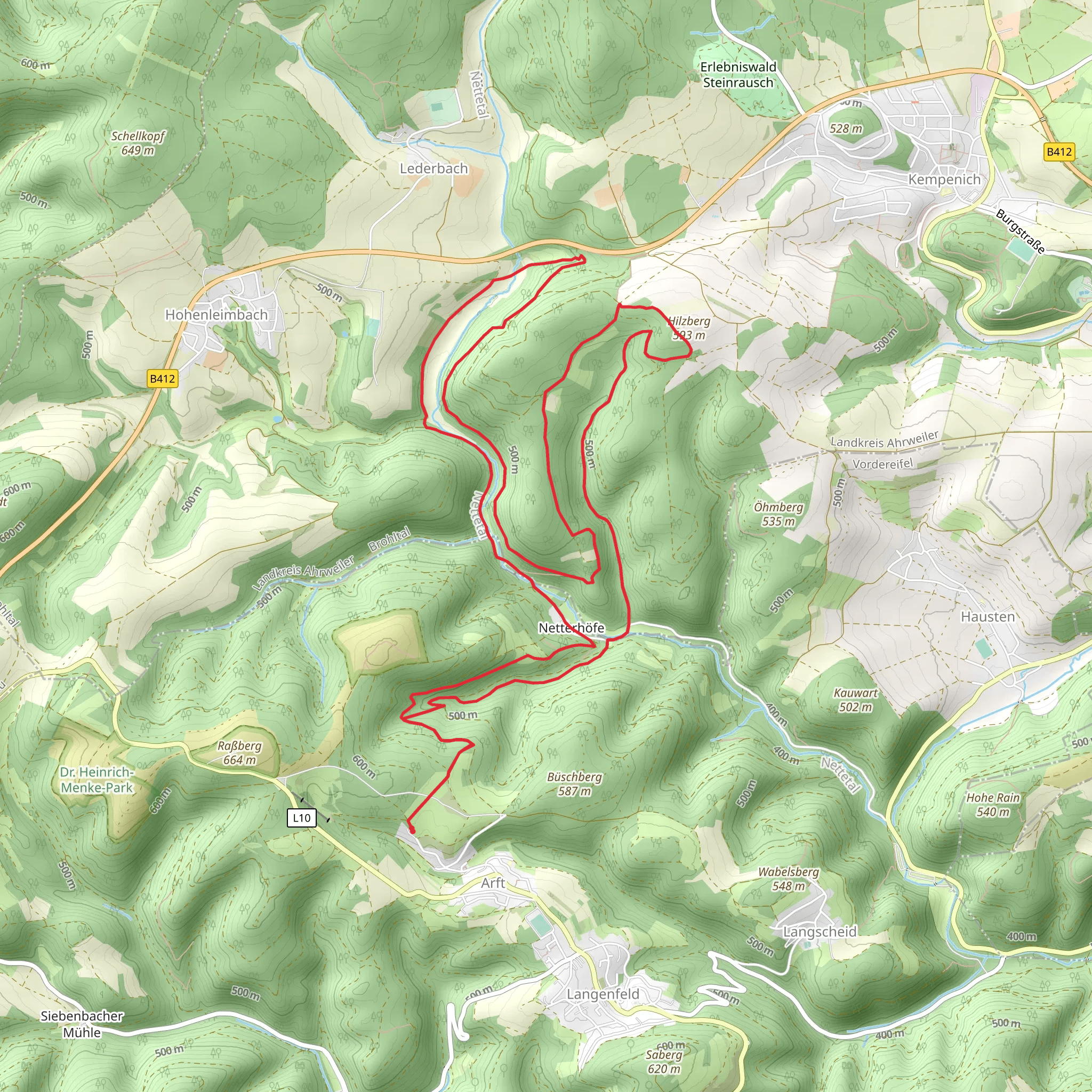 Netterhofe, Springhardt and Hilzberg Loop mobile static map
