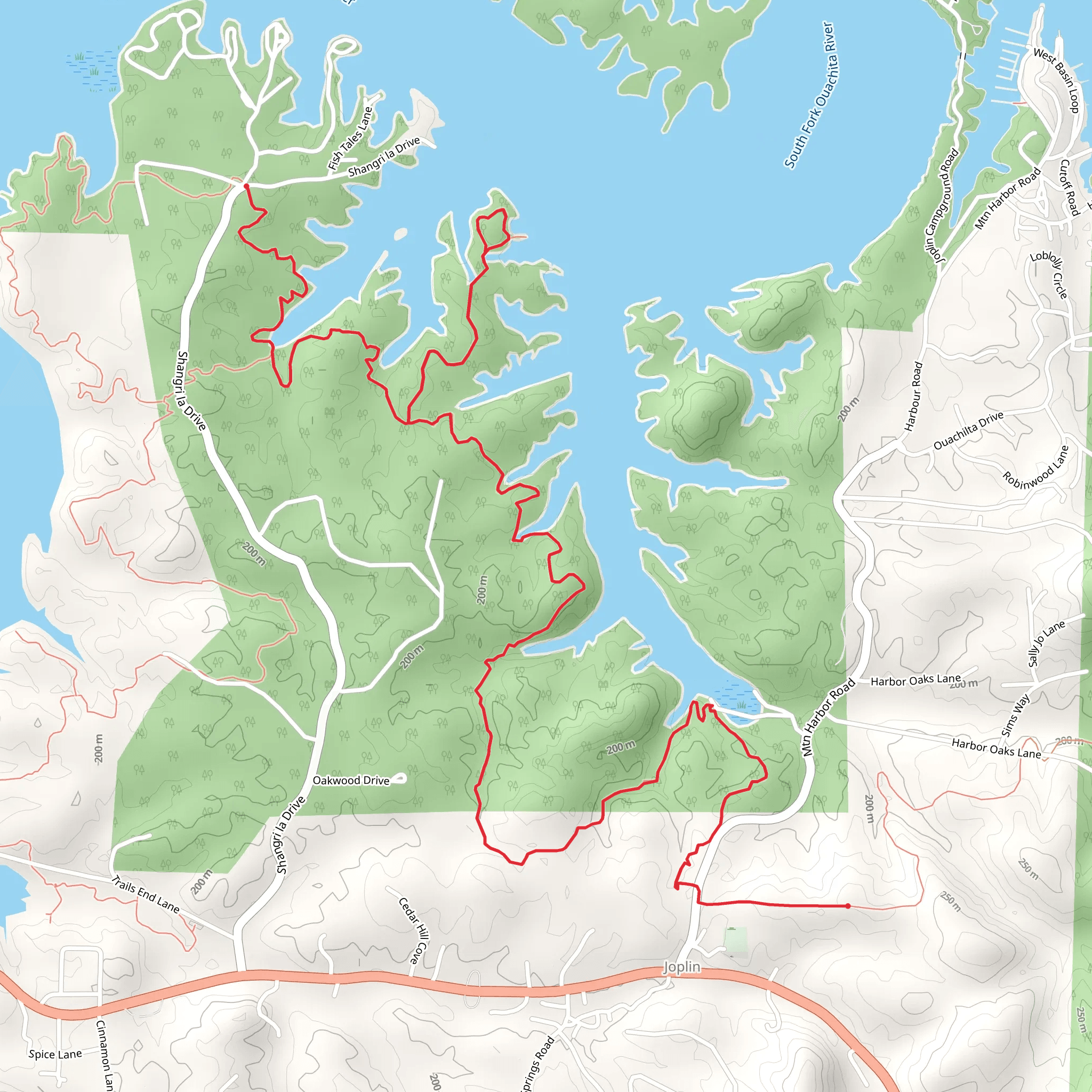 Lake Ouachita Vista and Eagle Vista Trail mobile static map