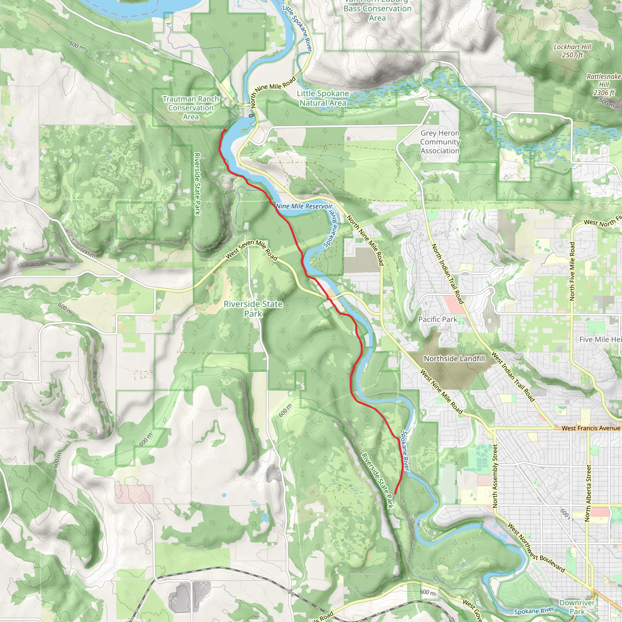 Centennial Trail Out and Back mobile static map