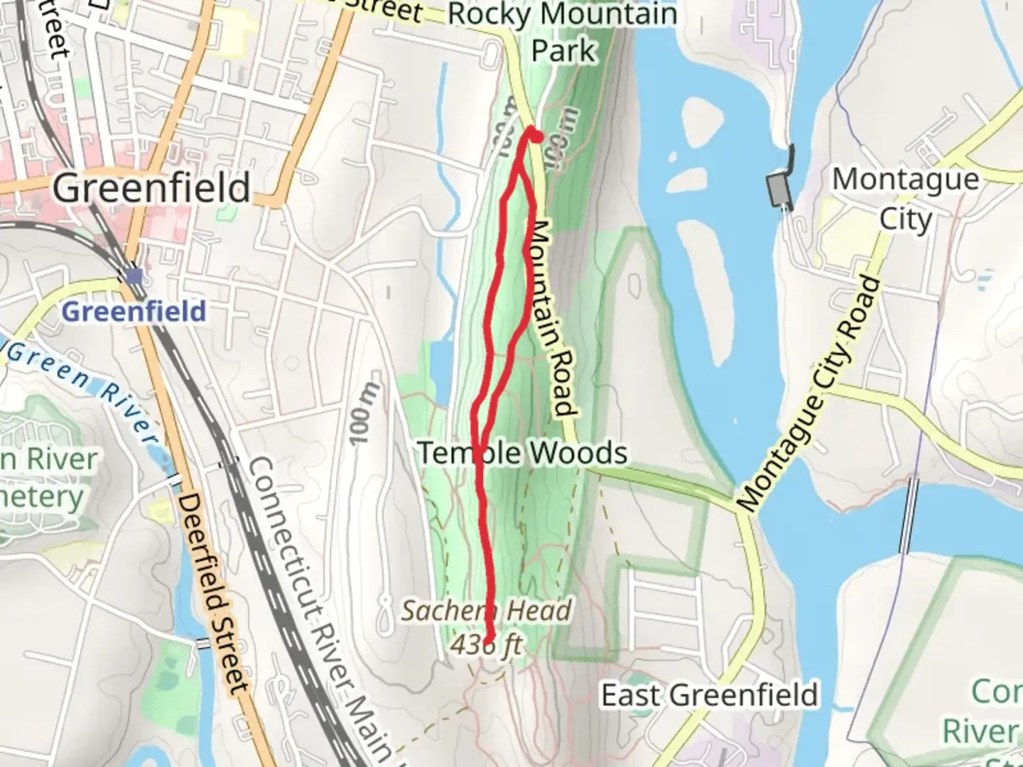 An image depicting the trail Sachem Head Loop Trail - Highland Park and its surrounding area.