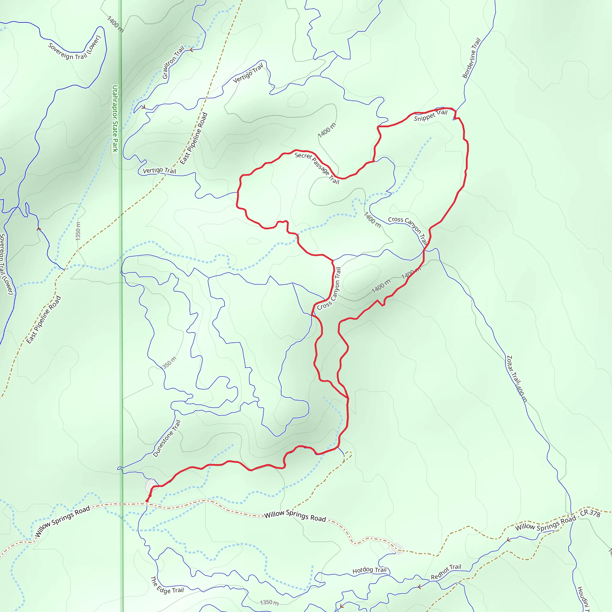 Borderline and Secret Passage Loop mobile static map