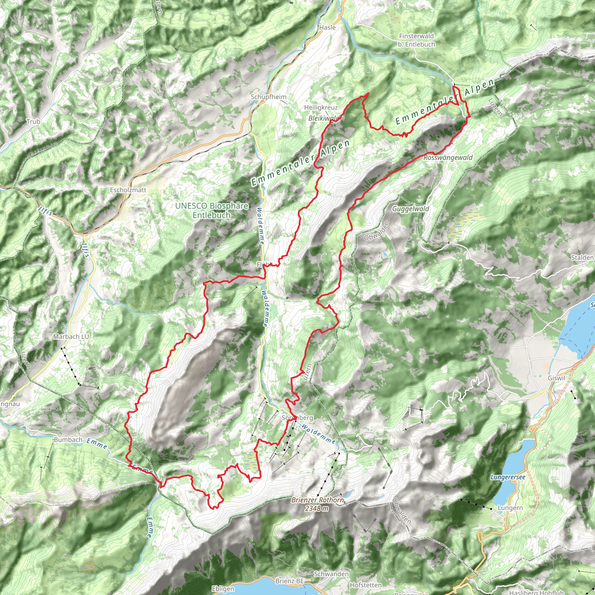 UNESCO Biosphere Entlebuch mobile static map