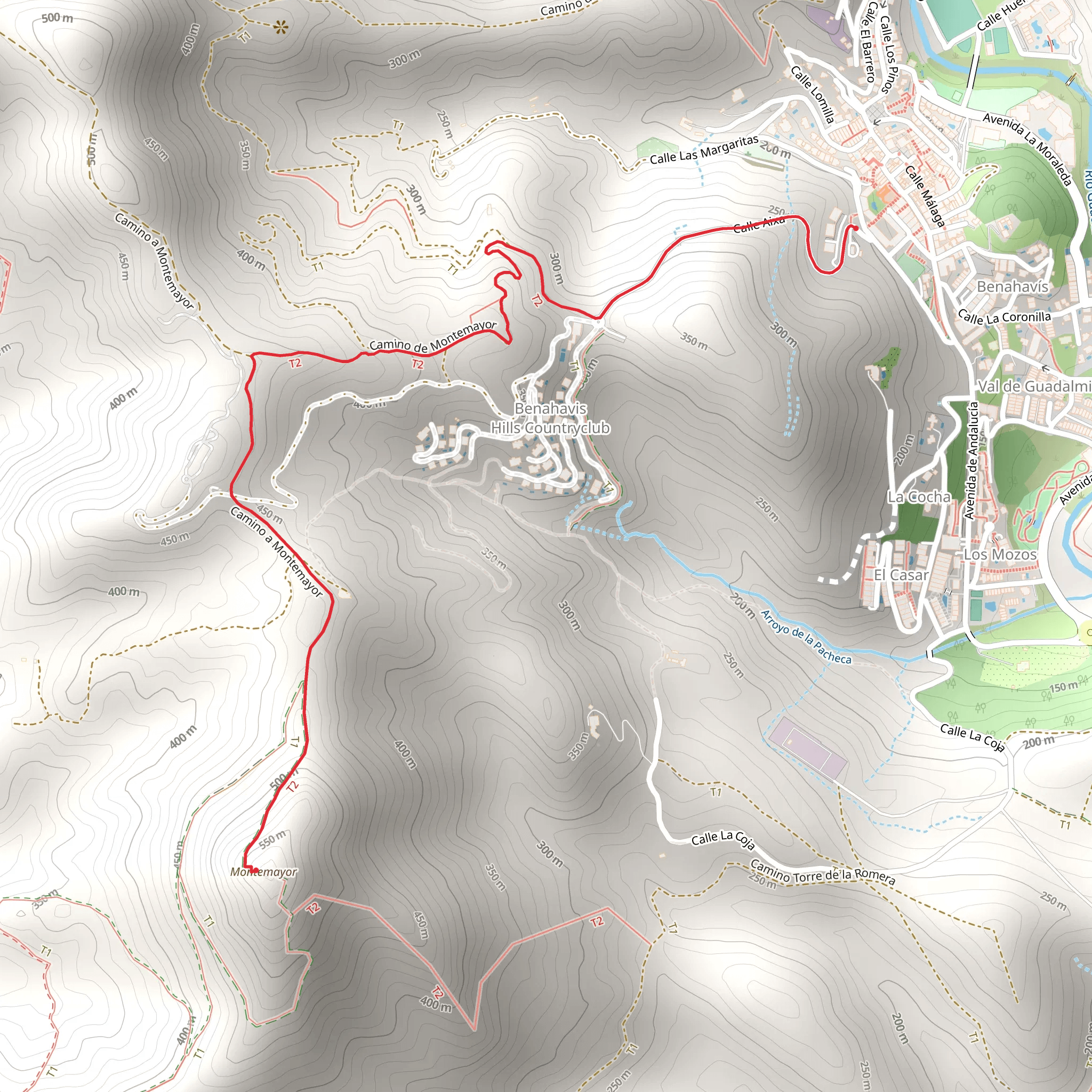 PR-A 165 Benahavis to Castillo de Montemayor mobile static map