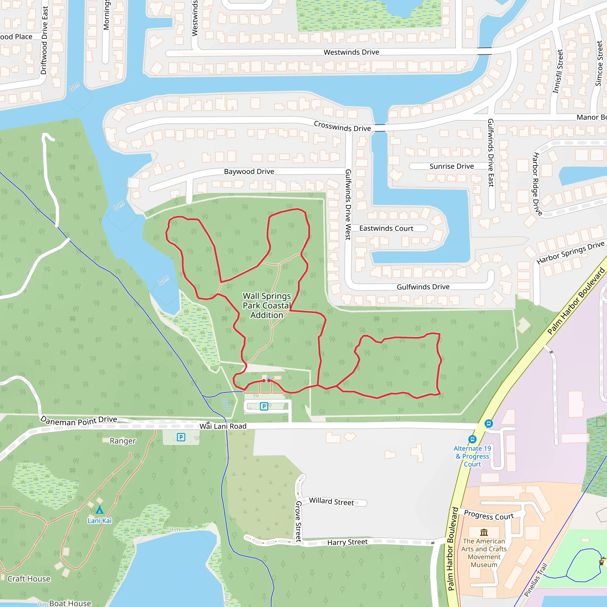 Wall Springs Park Coastal Addition Loop mobile static map