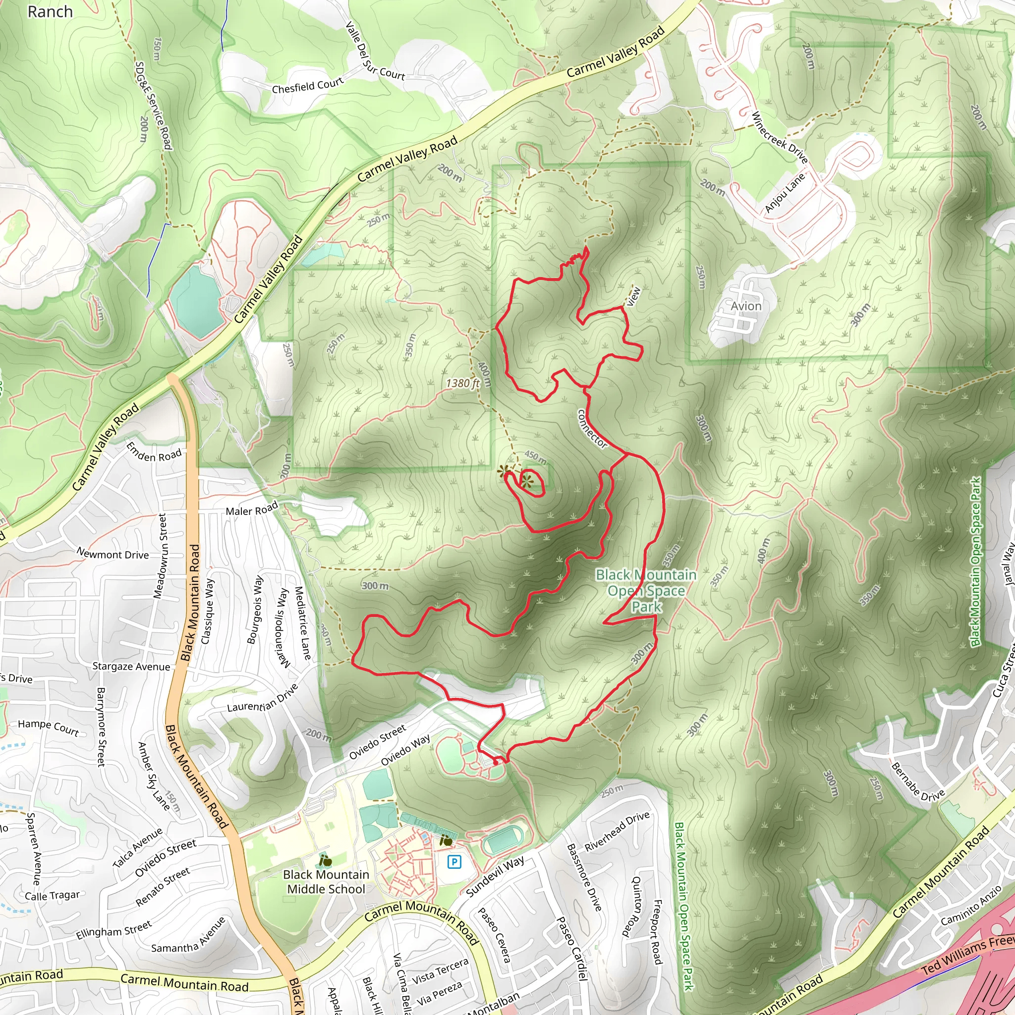 Black Mountain via Nighthawk Trail mobile static map