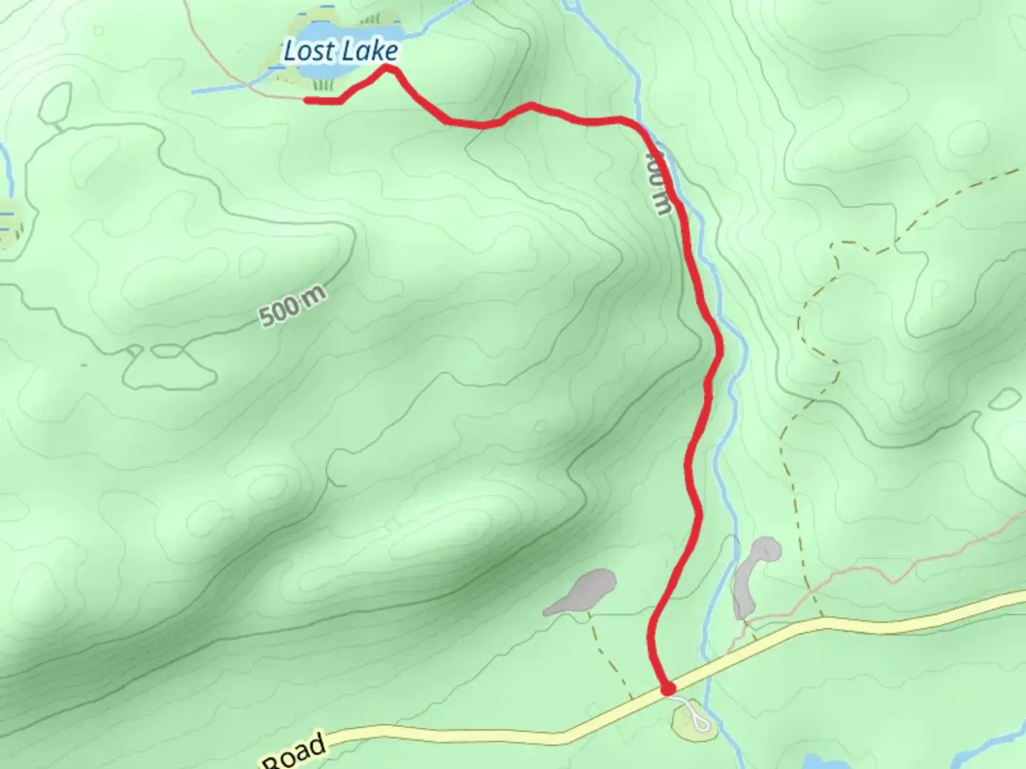 An image depicting the trail Lost Lake Trail and its surrounding area.
