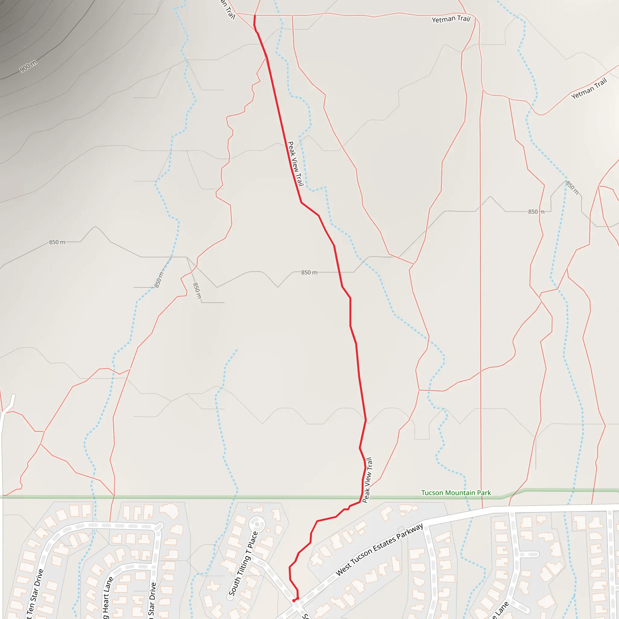 Peak View Trail mobile static map