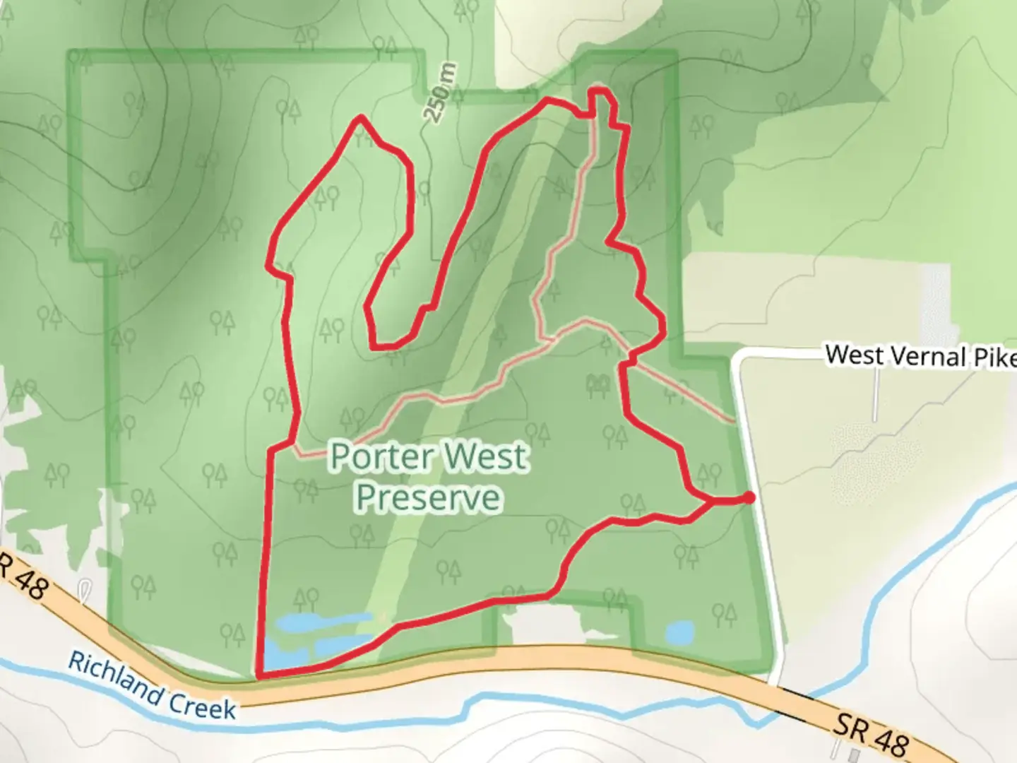 An image depicting the trail Sycamore Land Trust Loop Trails and its surrounding area.